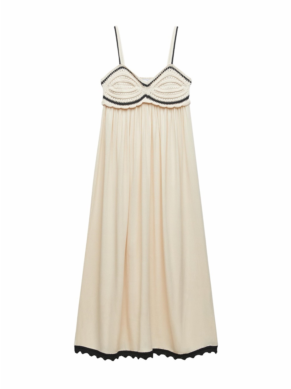 Zara knit top cream and black sun dress